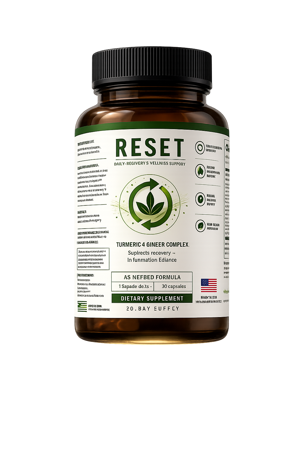 Reset herbal formula bottle